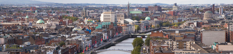 Aerial view of Dublin skyline