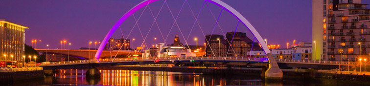 Glasgow Landscape, iconic bridge over river.