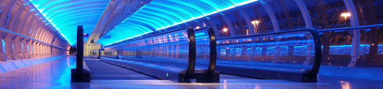 Manchester airport walkway tunnel
