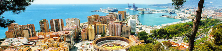 Una vista aérea de la ciudad de Málaga